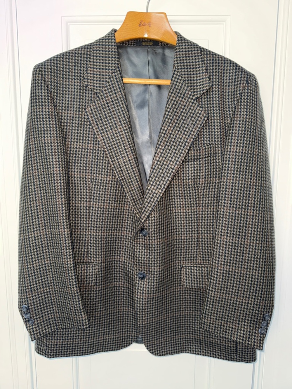 Orvis Blazer Sport Coat Jacket Tweed Houndstooth Plaid Mens Size 42S